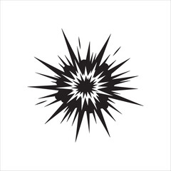 Vector explosion icon in black color flat style