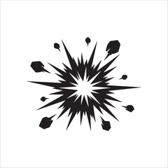 Vector explosion icon in black color flat style
