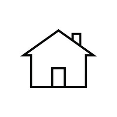Fototapeta premium a simple black and white line drawing depicts a basic house shape with a door and chimney visible high quality professional