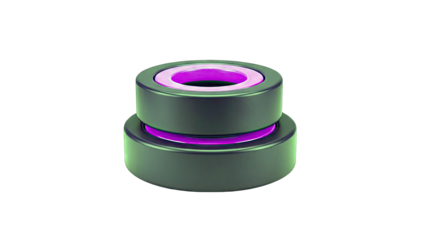 Stacked Cylinders with Purple Glow