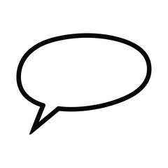Naklejka premium a simple black outline of a classic speech bubble shape is prominently displayed on a plain white background suggesting communication