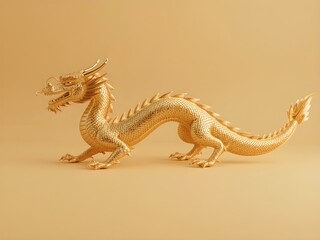Fototapeta premium Chinese Zodiac Dragon Symbol of Power and Prosperity. Year of the Dragon Golden Chinese Zodiac Illustration. 