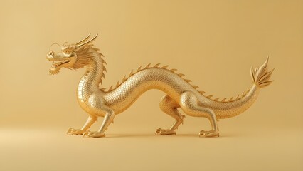 Fototapeta premium Chinese Zodiac Dragon Symbol of Power and Prosperity. Year of the Dragon Golden Chinese Zodiac Illustration. 