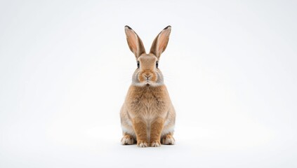 Obraz premium White background setting with a bunny rabbit, suitable for educational or veterinary materials