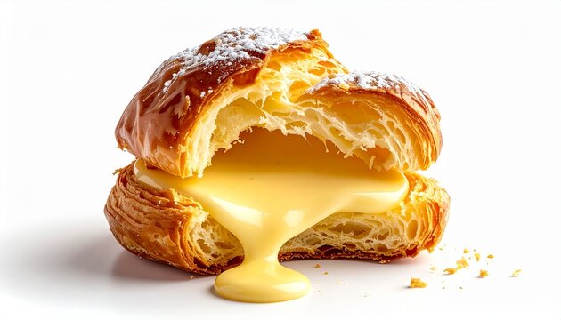 Sliced Cream Puff with Oozing Custard for National Cream Puff Day