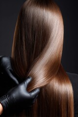 Naklejka premium Keratin hair concept showing cuticle sealing and surface protection.