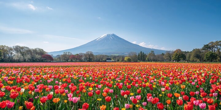 Autumn landscape with vibrant flowers and colorful plants, highlighting seasonal change, Earth Day