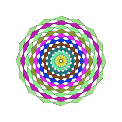 Colorful spiral pattern isolated on white background