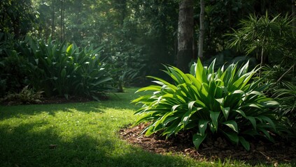 Healthy lush green foliage in outdoor environment, supporting biodiversity and plant vitality