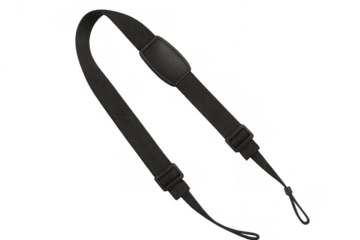Black camera shoulder neck strap with pad adjustable