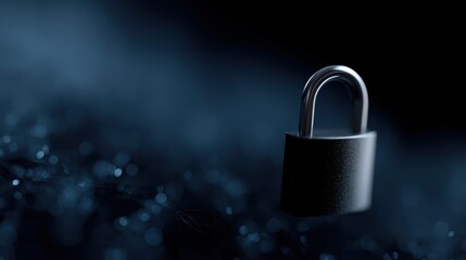 Cybersecurity and data privacy protection concept with lock icon and secure network visualization