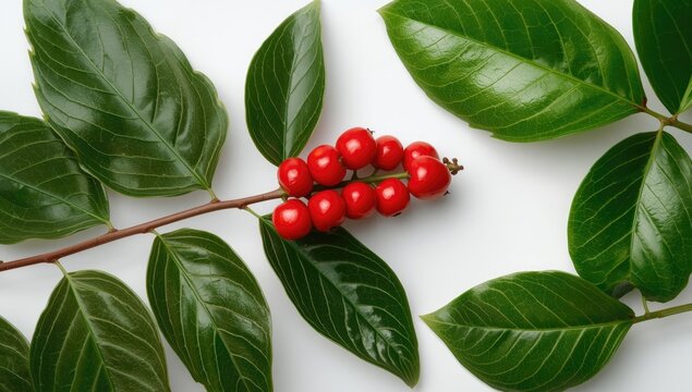 Cornus herb plant with culinary and medicinal uses, displayed on white background for herbal applications