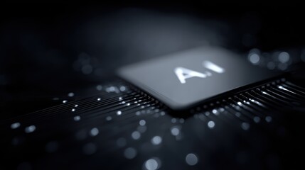 AI content generator concept with computer chip and futuristic interface