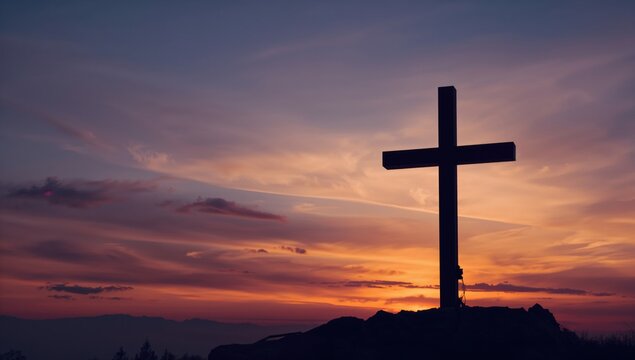 Religious scene featuring a shining cross and open Bible, suitable for faith-based layout backgrounds - Powered by Adobe