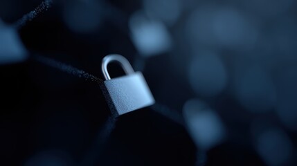 Cybersecurity and data privacy protection concept with lock icon and secure network visualization