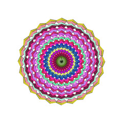 Colorful mandala design isolated on white background