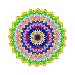 Colorful mandala pattern isolated on white background