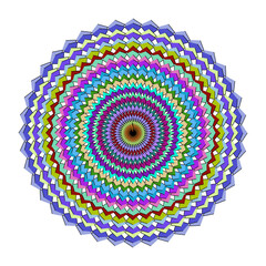 Colorful mandala pattern, isolated on white background