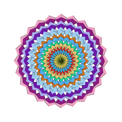 Colorful mandala design isolated on white background