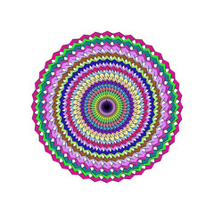 Colorful mandala design isolated on white background