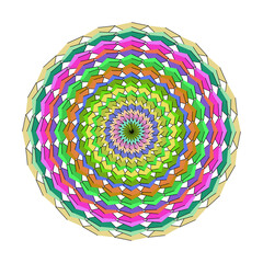 Colorful spiral pattern isolated on white background