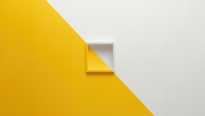 Obraz premium Split white and yellow background with diagonal division, suitable for text overlay and graphic layout