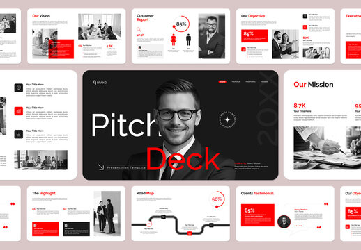 Modern Corporate Pitch Deck Presentation Template For Startup Business And Investors