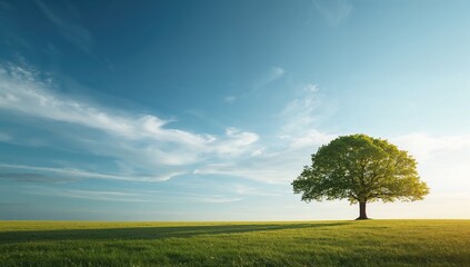 Fototapeta premium Bright summer sky and fresh air provide a vibrant environment for leisure or outdoor work.