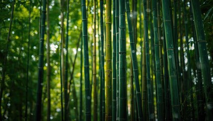 Close-up of bamboo stalks with detailed textures forming a nature-themed backdrop