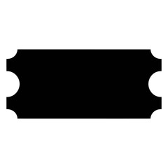 black Movie and Festival ticket symbol icon Silhouette vector on white background