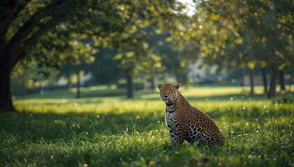 Word wild attitude with a leopard, highlighting wildlife and conservation themes