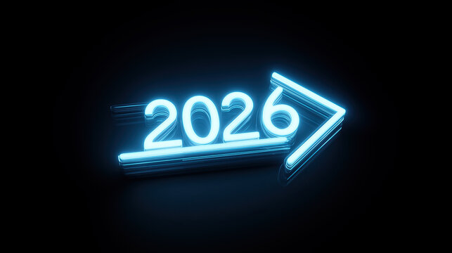 Glowing neon arrow points toward 2026 symbolizing fast progress and clear direction.

 - Powered by Adobe