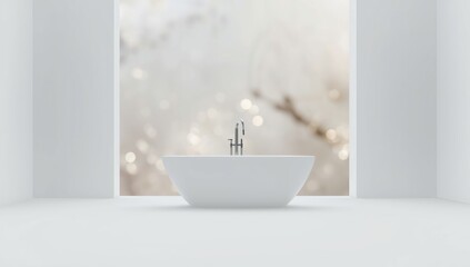 Soft-focus 3D bathroom scene serving as a background for architectural layout and spatial analysis