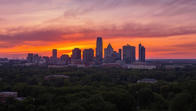 Eagle Rock reservation overlooking Newark New Jersey skyline during sunset, highlighting cityscape and evening atmosphere