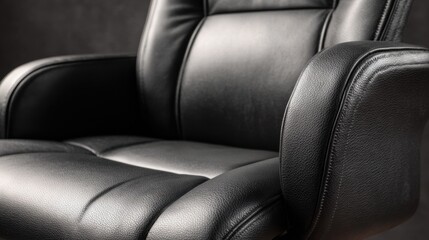 Obraz premium Ergonomic office chair in leather finish captured in medium shot emphasizing durability and sleek style suited for professional notarial environments.