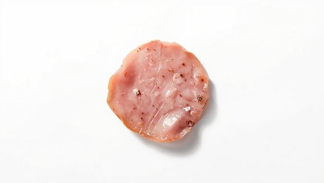 Luncheon meats including chicken ham and mortadella slices on a white background, highlighting food processing techniques