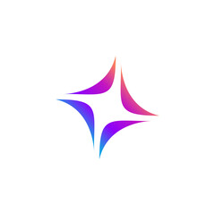 sparkle abstract logo. spark minimalist technology icon