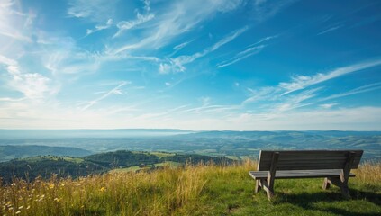 Blue summer sky above scenic landscape, attracting tourists seeking mesmerizing views, World Tourism Day