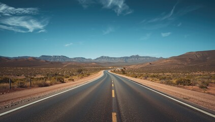 Empty highway traversing Western Australia's outback, focused on infrastructure in remote regions
