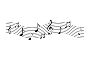 Music notes wave