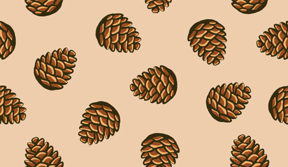 Pine cone pattern background vector design