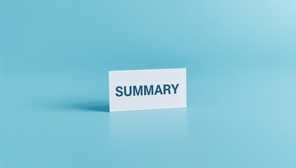 Blue background featuring a small paper with SUMMARY, serving as a layout or text backdrop in document design