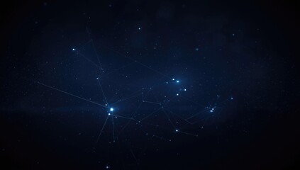 Futuristic pattern of connected nodes on cosmic backdrop, internet of things and digital connectivity