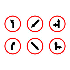 Traffic Signs Icon Collection. Traffic Signs Icon Set.