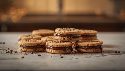 Gooey chocolate cookies highlighting indulgent qualities, suitable for sweet treats