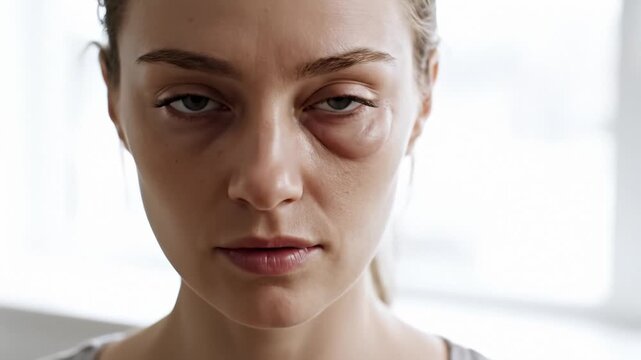 Close Up of a Woman With Swollen Eye