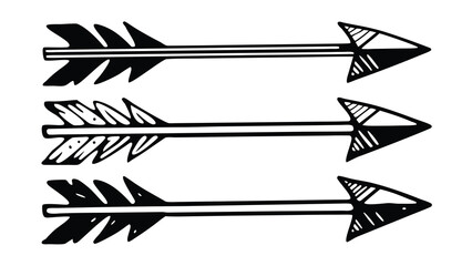 Obraz premium Stylized artistic drawing of three primitive arrows pointing in one direction