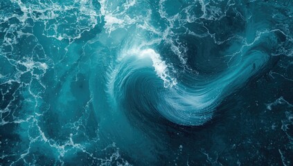 Churning ocean waves forming a dynamic water pattern suitable for backgrounds in travel and nature themes