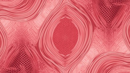 Red and pink color raster abstract pattern featuring curved lines and a mesh lattice, suitable for modern geometric backgrounds, Earth Day