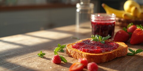 Berry preserves on bread highlighting natural fruit flavor for a healthy breakfast option